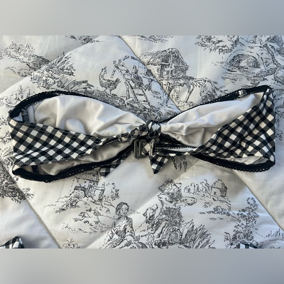 Strapless Checkered Two-Piece Bikini - Picture 3 of 6